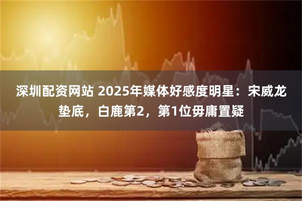 深圳配资网站 2025年媒体好感度明星：宋威龙垫底，白鹿第2，第1位毋庸置疑